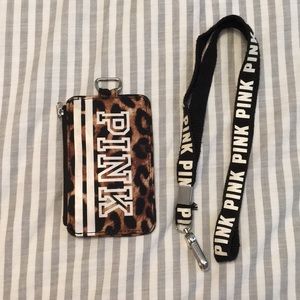 Victoria Secret PINK lanyard and ID holder